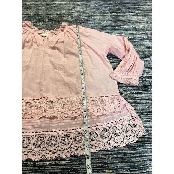 Zadig & Voltaire Theresa Lace Trim Blouse pink size L - Picture 9 of 9